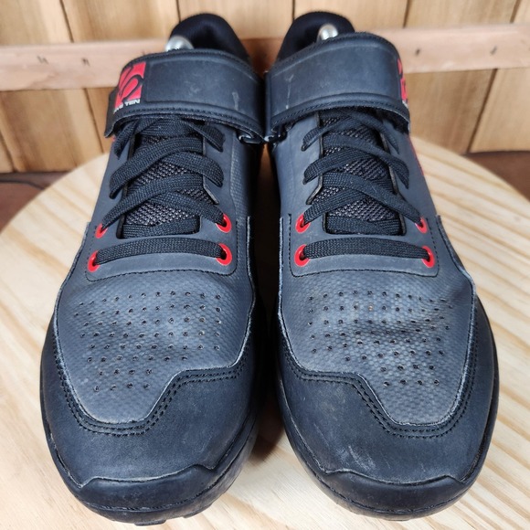 Five Ten Kestrel Lace Shoes Mens 10.5 Black Red MTB Clipless SPD Stealth Bike - Picture 2 of 10